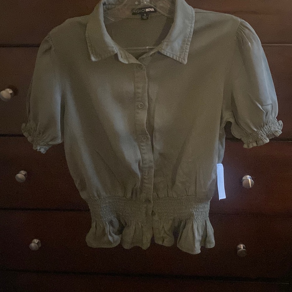Olive green top